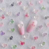 30PCS Shimmer Resin Butterfly Nail Art Charms Kawaii Accessories Nail Decoration Design Supplies Materials Manicure Decor Parts