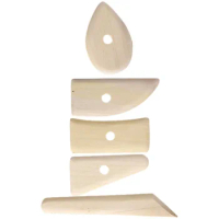 5 Pcs Piece Set Pottery Tools Scraper Drawing Air Dry Clay Modeling Wooden Dotting Sculpture Shaper