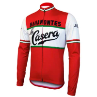 La Casera Bahamontes Retro Men Winter Feece Thermal Cycling Jerseys Long Sleeve Racing Bicycle Clothing Maillot Ropa Ciclismo