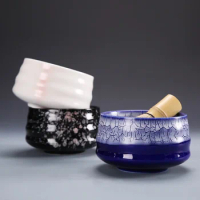 Tea Cup Bottle Portable Ceremony Case Original Ceramics Kit Matcha Accessories Japanese Style Matcha 4pcs Teaware Set Teazen