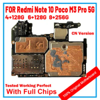 For Xiaomi Poco M3 Pro 5G Motherboard With Chips Circuits Full Working Unlocked Main Mobile Board Mainboard For Poco M3 Pro