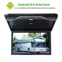 19" Android 9.0 Full HD LED Car Roof Mount Monitor Bluetooth Auto BUS Truch RV Top Ceiling Monitor Wifi USB TF HDMI 1080P