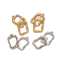 5pcs 14x20mm Stainless Steel Irregular Door Frame Ornament Pendants For DIY Earring Charms Deco Parts Jewelry Making Accessories