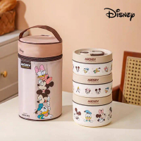 Set Kotak Makan 3pc + Tas Thermal Bulat Mickey Minnie Donald Daisy Duck Original Disney Kotak Bekal 