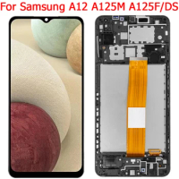 New For Samsung A12 A125F LCD Display Screen With Frame 6.5" SM-A125F/DS A125M A125N LCD Display Touch Screen