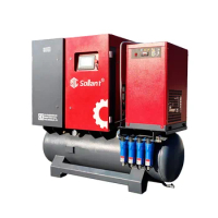 Sollant 4-in-1 air compressor 16 bar with R134A dryer and tank 11kw 15hp air compressor for laser cutting
