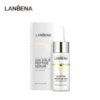 LANBENA 24K Gold Six Peptide Facial Serum Anti Aging Lifting Skin Moisturizing Face Essence 15ml Skin Care Dropshipping