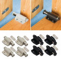 4Pcs Magnetic Cabinet Door Latch Magnetic Pressure Push To Open Touch Latch Home Wardrobe Cupboard Door Latch Furniture Hardware
