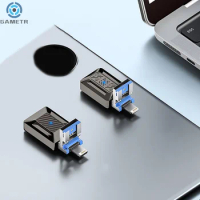 3in1 Foldable OTG Type-C Female To USB Male Adapter For Iphone Lightning USB-C Connector Charging Converter For Samsung Xiaomi