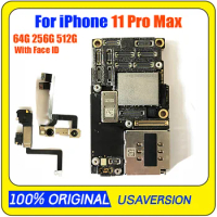 Original For iphone 11 pro max board Clean iCloud Support iOS Update For iPhone 11Pro Max Motherboard placa Face ID Logic Board