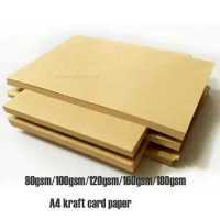 New Free Shipping 100pc/lot A4 Size21x29.7cm Kraft Card Paper 80/100/120 /180gsm Gift Book Packing Wedding Party Decorations