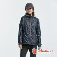 【Wildland 荒野】女 15D天鵝絨防風保暖外套-迎賓藍 0A82919-126(防風/配色拉鍊/前鵞口袋/保暖外套)