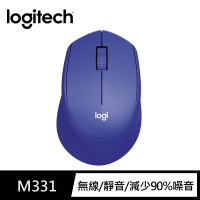 Logitech 羅技 M331 SilentPlus 靜音無線滑鼠(藍)