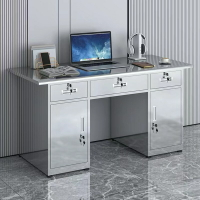 不銹鋼辦公桌無塵車間工作桌醫療操作臺實驗室電腦桌帶抽屜辦公臺