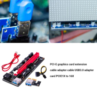 4Pin 6Pin Power PCI Express 1X to 16X Riser Card PCI-E Extender Adapter for GPU