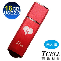 TCELL 冠元-USB2.0 16GB 撲克碟（紅心Q）兩入組