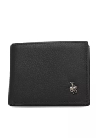 Swiss Polo Men's Genuine Leather RFID Blocking Short Wallet (Genuine 皮革 RFID 短皮夾) - 黑色