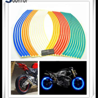New 2018 Strips Motorcycle motorcross Wheel Sticker Reflective Decals Rim Tape Bike For HONDA hoRnet 250 YAMAHA TRophy SE TT