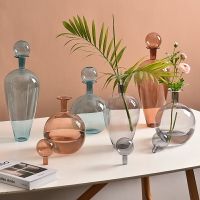 歐式玻璃花瓶擺件創意客廳干花插花茶幾玄關電視柜餐桌裝飾花瓶