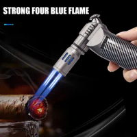 JOBON Multifunctional Gun Lighter Four Blue Flame Adjustable Flame Safety Lock Design Recycled Inflatable Camping Ignition Tool