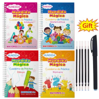 4 books/Set Learning Books for Children Spanish Calligraphy Notebook Magic Book Free Shipping Copybooks Montessori Kids Copybook