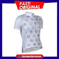 Xzone Jersey Roadbike Pendek Dots - Jersey Sepeda Roadbike Putih XL