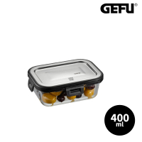 【GEFU】德國品牌扣式耐熱玻璃保鮮盒/便當盒(長型400m)