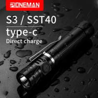 PIONEMAN S3 EDC Flashlight Type-c Quick charge Practical flashlight Optional LED SST40