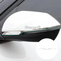 Stainless Steel Back Rear View Rearview Side Mirror Cover Stick Trim Frame 2PCs For Hyundai Elantra Avante 2020 2021 2022 2023