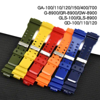 Resin Watch Strap for Casio G-Shock GA-100/110/120/150/200/300/400/700 GD-100/110/120 G-8900 GW-8900 GLS-100 PU Band Bracelet