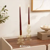 Dekoruma ALICE Tempat Lilin Tinggi / Holder Lilin / Tatakan Lilin Panjang 16 CM