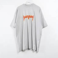 Kaos BALENCIAGA BOXING LOGO RED GREY TSHIRT 100% ORIGINAL 02