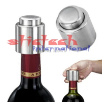 by dhl or ems 500pcs Stainless Steel Red Wine Bottle Vacuum Sealer, Wine Bottle Saver Preserver Pump Sealer Bar Stopper