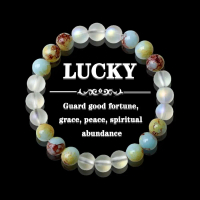 Symbol Lucky Beads Stone Bracelets Handmade Bangle Unisex Jewelry