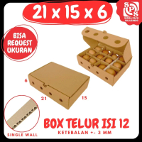 Box telur isi 12 21x15x6 LD /Kardus telur 21x15x6/ Dus Telur Isi 12 21x15x6 LD Kotak telur Asin Tray