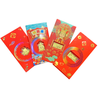 新年黃金紅包袋0.03錢-白沙屯媽祖 千元鈔 財神爺 招財貓