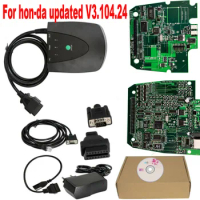 Newest V3.104.24 For Honda HD Tool S HIM Diagnostic Tool For Honda HS Version with Double Board USB1.1 To RS232 OBD2 Scanner