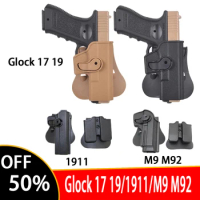 Tactical Colt 1911 Beretta M92 Glock 17 19 IMI Gun Holster Waist Belt Clip Airsoft Pistol Case Hunting Weapon Accessories