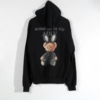 Hoodie ADLV FUZZY BEAR BUNNY BLACK BLACK HOODIE 100% ORIGINAL Size 2
