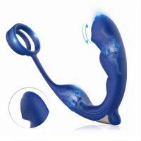 Propinkup 9 Frequency Vibrating Prostate Massager Double Cock Ring IPX6 Waterproof