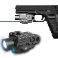 Glock 17 19 CZ 75 Tactical Rechargeable High 450lm Weapon Gun Light with Green Blue Laser Pointer Sight for Picatinny Pistol