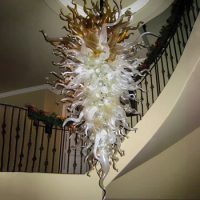 Big House Hand Blown Murano Glass Ceiling Lights Designer Art Decoration Modern LED Chandelier