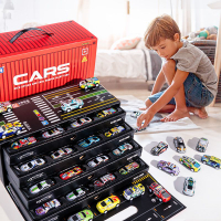 小汽車迷你鐵皮賽車集裝箱禮盒裝慣性玩具車男孩生日禮物