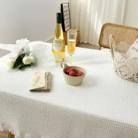 B84pastoral style tablecloth, high-end photo book tablecloth, French round tablecloth, thickened coffee table tablecloth, cotto
