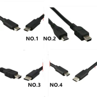Type-c to mini Micro usb 5Pin data cable suitable for Zhiyun crane stabilizer control cable Nikon SLR camera cable 0.25m 0.5m1m