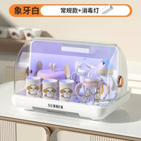 加厚塑料奶瓶消毒收納箱 嬰兒輔食紫外線消毒杯架碗筷收納瀝水架