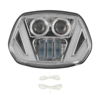 Super Bright Motorcycle Chrome Front LED Headlight with High/Low Beam for Vespa Sprint 150 GL/Super GTR