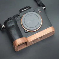 Wood Camera Grip For SONY A7R4 A9M2 A7S3 A1 Handmade Handle Baseplate Ebony Walnut