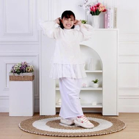 Dungdungkids Setelan Anak Kondangan Hinara Fairy Crape Bordir Chantilly Set Celana Katun Kulot 3 - 1