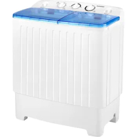Portable Washing Machine, Mini Twin Tub Washer and Dryer Combo with 17.6 lbs Large Capacity, for Apartment, Dorm, RV, Camping